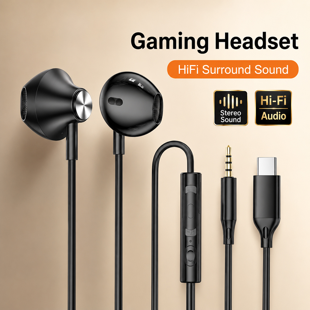 Pc Gaming Earbuds - Fones de ouvido surround hifi, som