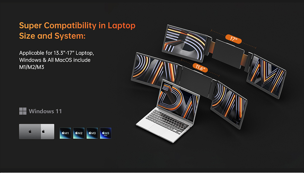 Pc Gaming Portable - Monitor Portátil Dobrável de 13-14 Polegadas