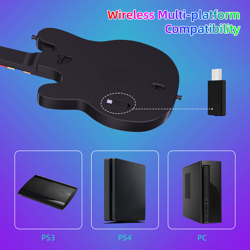 Controlador de guitarra sem fi - Joystick Pc Gaming avaliação e preço