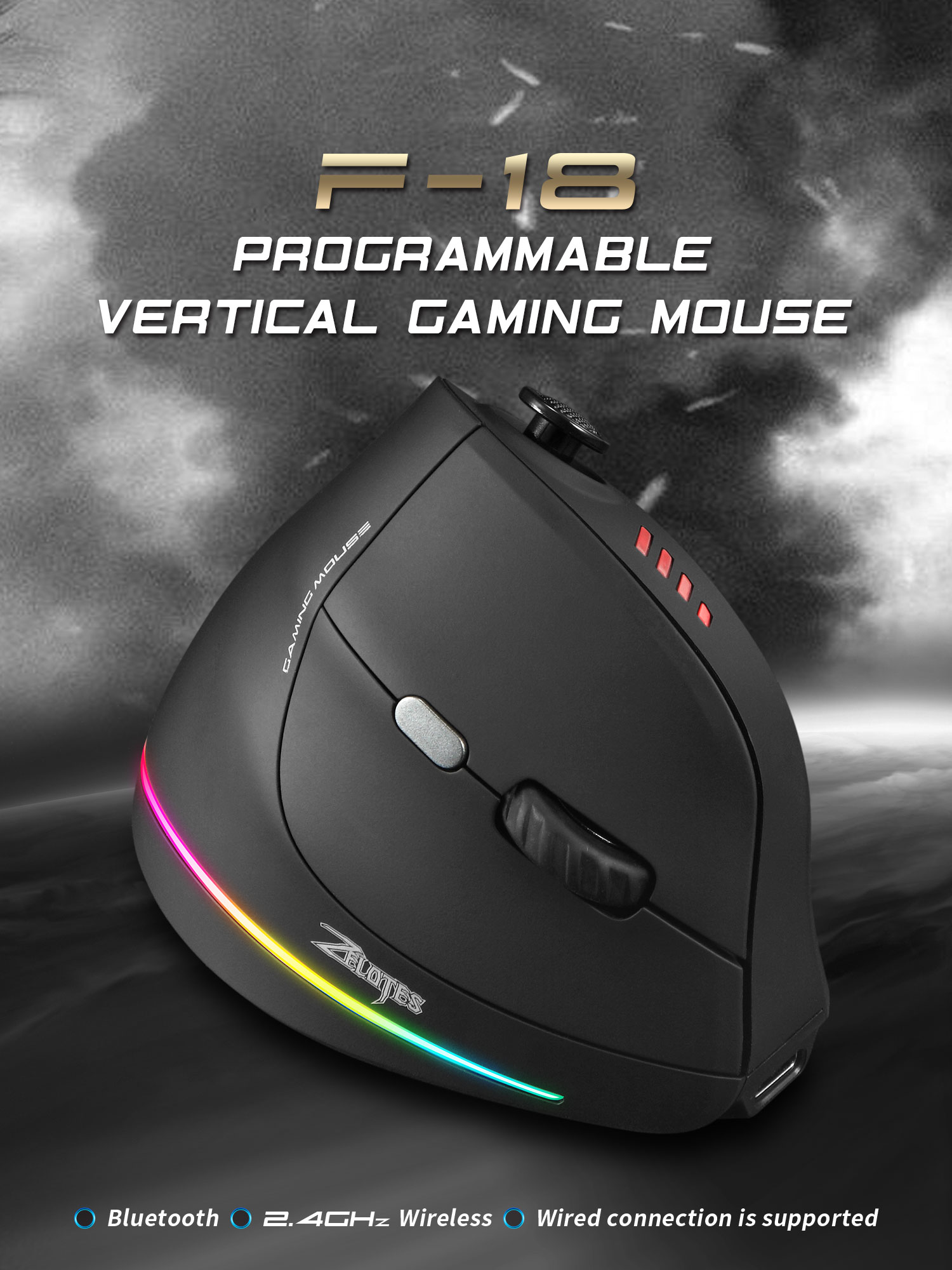 Jomaa RGB retroiluminado contr - Wireless Gaming Mouse avaliação e preço